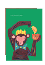 Load image into Gallery viewer, Monkey Cheers, Dad greetings card