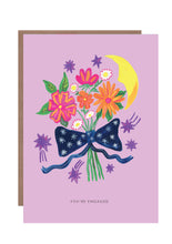 Load image into Gallery viewer, Flowers and Moon Engagement Greetings Card