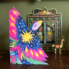 Load image into Gallery viewer, Decorative Party Parrot die-cut Greetings Card
