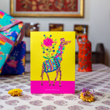 Load image into Gallery viewer, Giraffe Birthday Blooms Greetings Card