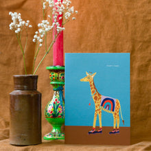 Load image into Gallery viewer, Giraffe On Roller Skates Birthday Greetings Card