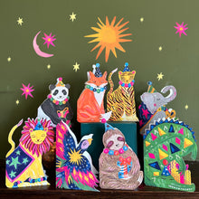 Load image into Gallery viewer, Party Elephant die-cut Greetings Card