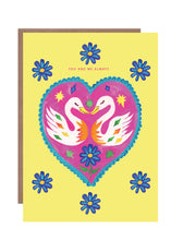 Load image into Gallery viewer, Heart Swan Greetings Card