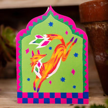 Load image into Gallery viewer, Dancing Fox Arch die-cut Greetings Card