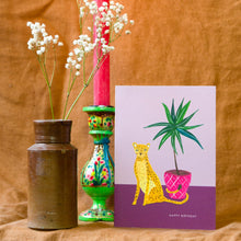 Load image into Gallery viewer, Leopard With Plant Birthday Greetings Card