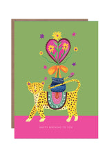 Load image into Gallery viewer, Leopard and Heart Birthday Greetings Card