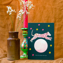 Load image into Gallery viewer, Leopard Over The Moon Greetings Card