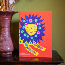 Load image into Gallery viewer, 'Decorative Lion' Birthday Greetings Card