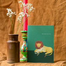 Load image into Gallery viewer, Lion and Cub New Baby Greetings Card