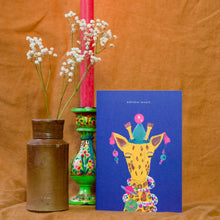 Load image into Gallery viewer, Magic Party Giraffe Birthday Greetings Card