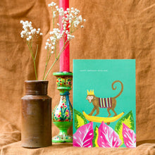 Load image into Gallery viewer, Tropical Monkey Birthday Greetings Card