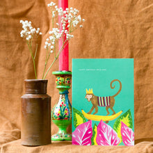 Load image into Gallery viewer, Tropical Monkey Birthday Greetings Card