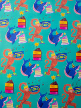 Load image into Gallery viewer, Monkey and Shark Luxury Gift Wrap (Single Sheet)
