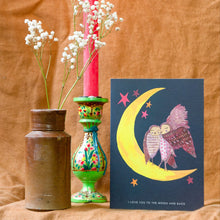 Load image into Gallery viewer, Owls on Moon Greetings Card