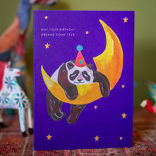 Load image into Gallery viewer, Panda on Moon Birthday Greetings Card