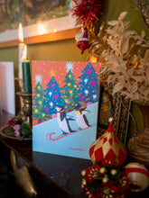 Load image into Gallery viewer, Penguin Race Christmas Card
