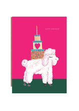 Load image into Gallery viewer, Poodle and Cake Birthday Greetings Card