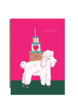 Load image into Gallery viewer, Poodle with Cake Birthday Greetings Card