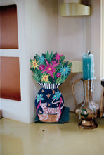 Load image into Gallery viewer, Magical Pop Up Tiger Vase Greetings Card