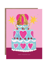 Load image into Gallery viewer, Tiger and Heart Wedding Cake Greetings Card