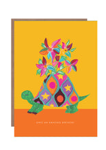 Load image into Gallery viewer, Tortoise and Blooms Birthday Greetings Card
