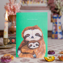 Load image into Gallery viewer, sloth new baby card