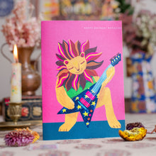 Load image into Gallery viewer, Rocking Lion Birthday Greetings Card