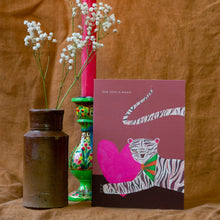 Load image into Gallery viewer, White Tiger with Heart greetings card