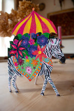 Load image into Gallery viewer, Zebra Parade die-cut Greetings Card