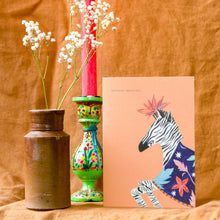 Load image into Gallery viewer, Zebra With Flowers Birthday Greetings Card