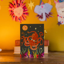 Load image into Gallery viewer, Age 10 Party Octopus Children's Birthday Greetings Card