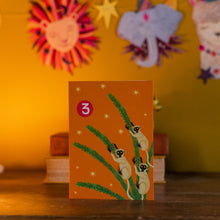 Load image into Gallery viewer, Age 3 Party Lemurs Children's Birthday Greetings Card