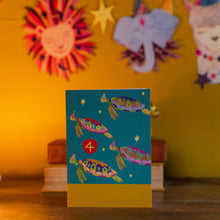 Load image into Gallery viewer, Age 4 Party Turtles Children's Birthday Greetings Card