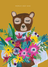Load image into Gallery viewer, Mum Bear with Flowers Greetings Card