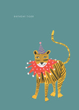Load image into Gallery viewer, Jazzy Party Tiger Birthday Greetings Card