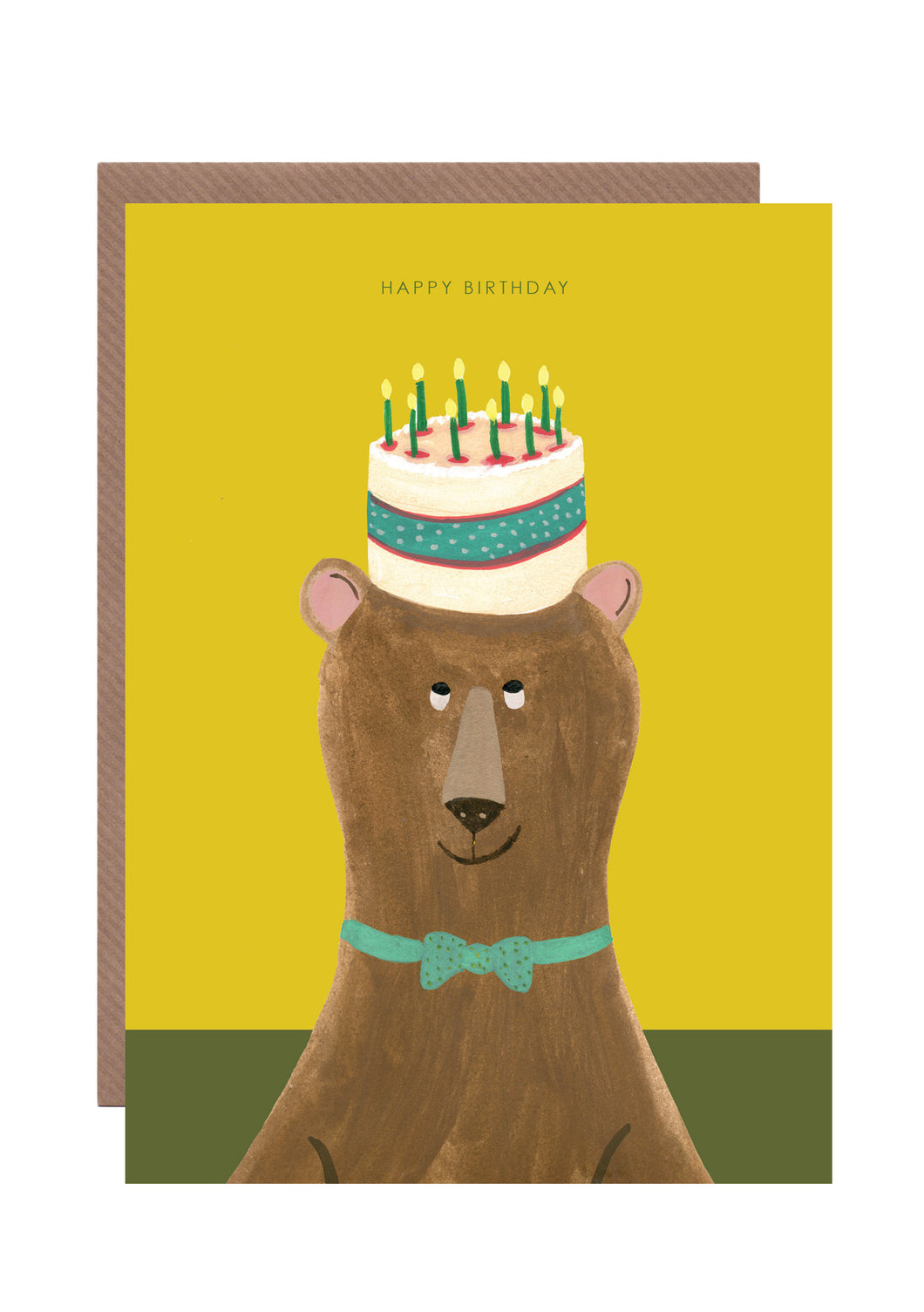 Cake on Bear Birthday Greetings Card