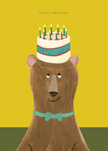 Load image into Gallery viewer, Cake on Bear Birthday Greetings Card