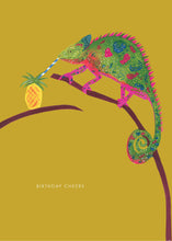 Load image into Gallery viewer, Chameleon Cheers Birthday Greetings Card