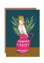 Load image into Gallery viewer, Botanical Cockatoo Birthday Greetings Card