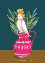 Load image into Gallery viewer, Botanical Cockatoo Birthday Greetings Card