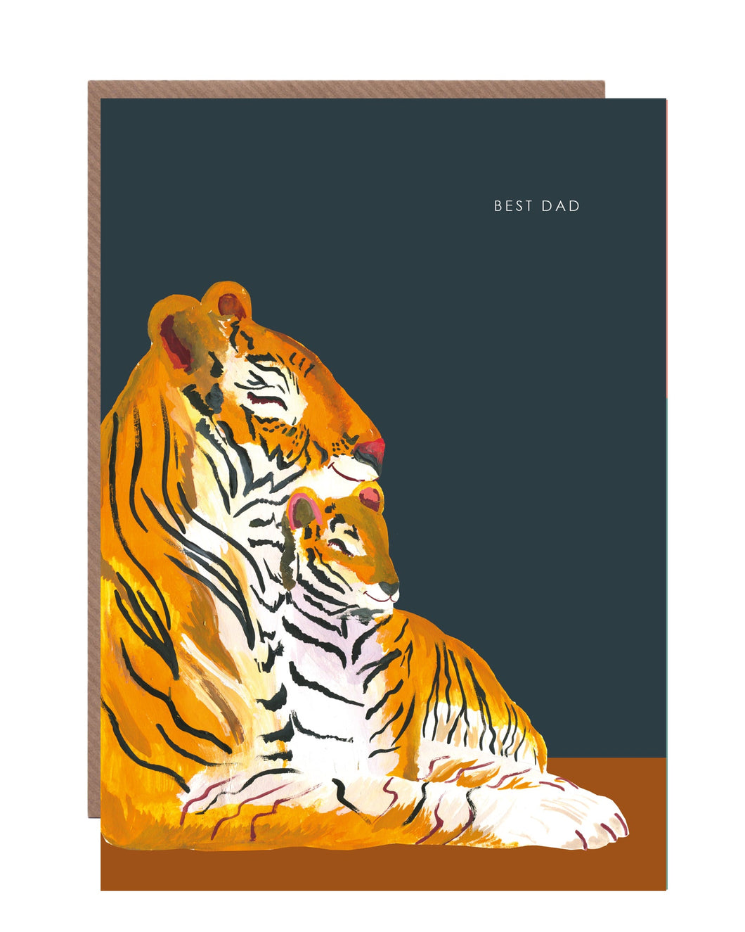 Dad Tiger and Cub Greetings Card
