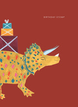 Load image into Gallery viewer, Dinosaur Stomp Children's Birthday Greetings Card