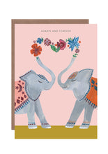 Load image into Gallery viewer, Elephant Always and Forever Greetings Card
