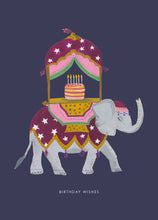 Load image into Gallery viewer, Elephant and Cake Birthday Greetings Card