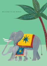 Load image into Gallery viewer, Elephant and Child New Baby Greetings Card