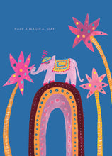 Load image into Gallery viewer, Elephant on Rainbow Birthday Greetings Card
