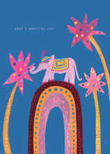 Load image into Gallery viewer, Elephant on Rainbow Birthday Greetings Card
