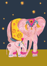 Load image into Gallery viewer, Decorative Mother Elephant and Child Blank Greetings Card