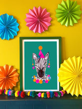 Load image into Gallery viewer, Magical Party Zebra A3 Print