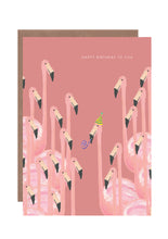 Load image into Gallery viewer, Flamingo Party Birthday Greetings Card